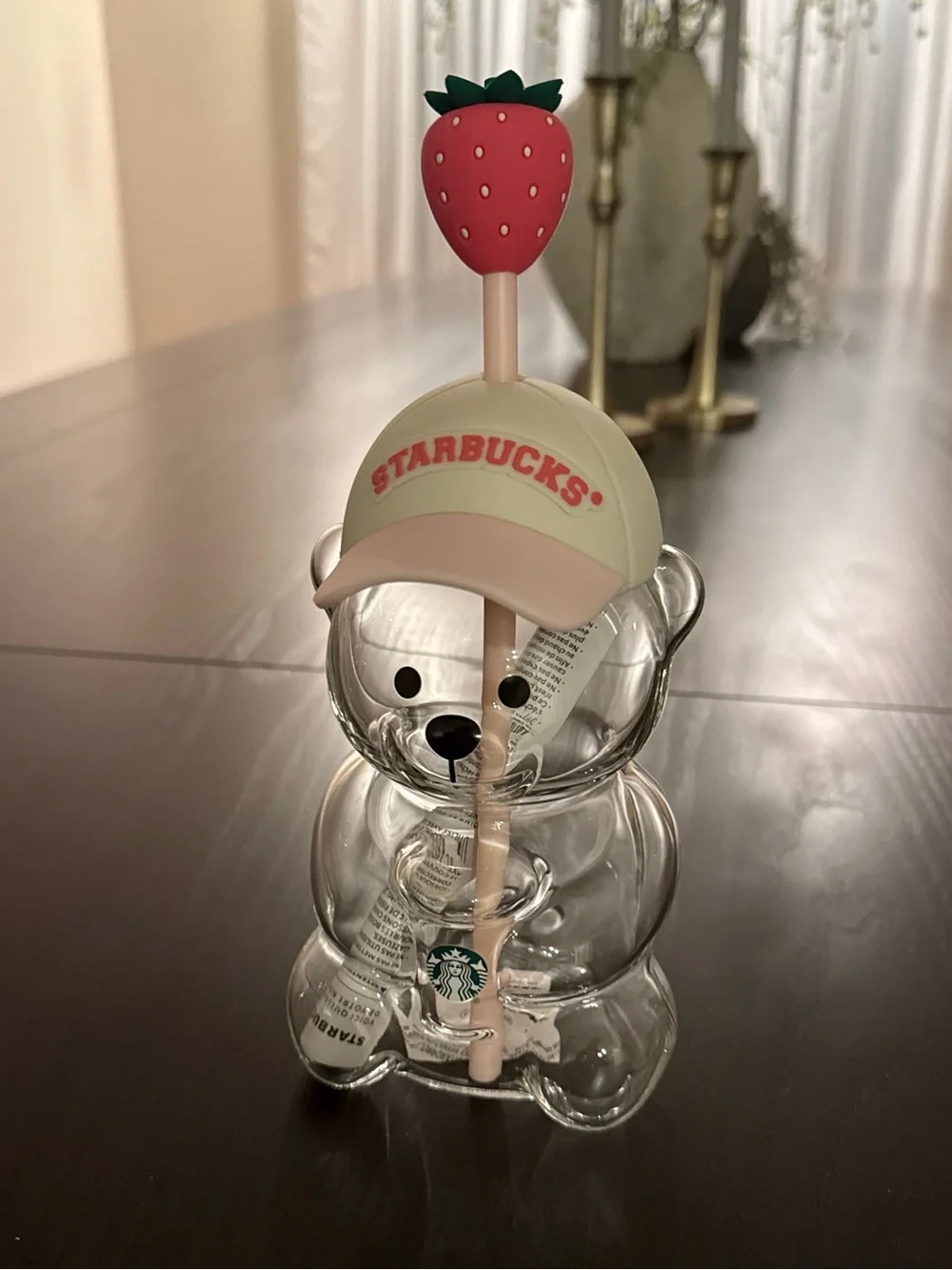 Starbucks Strawberry Bearista Glass Cup